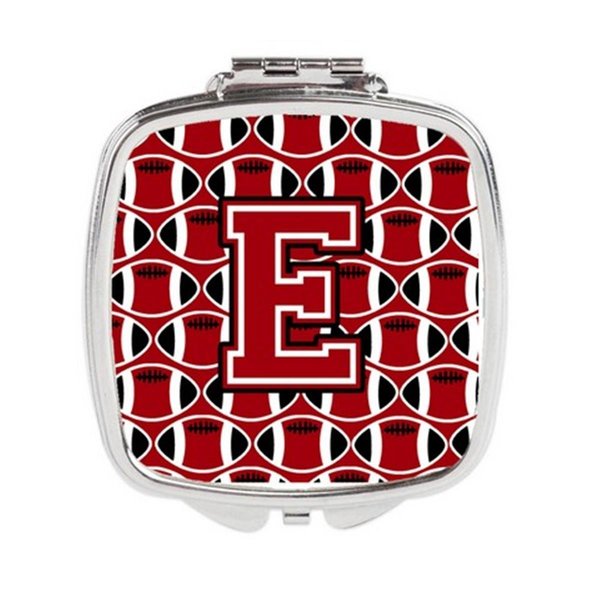 Carolines Treasures Letter E Football Red, Black and White Compact Mirror CJ1073-ESCM